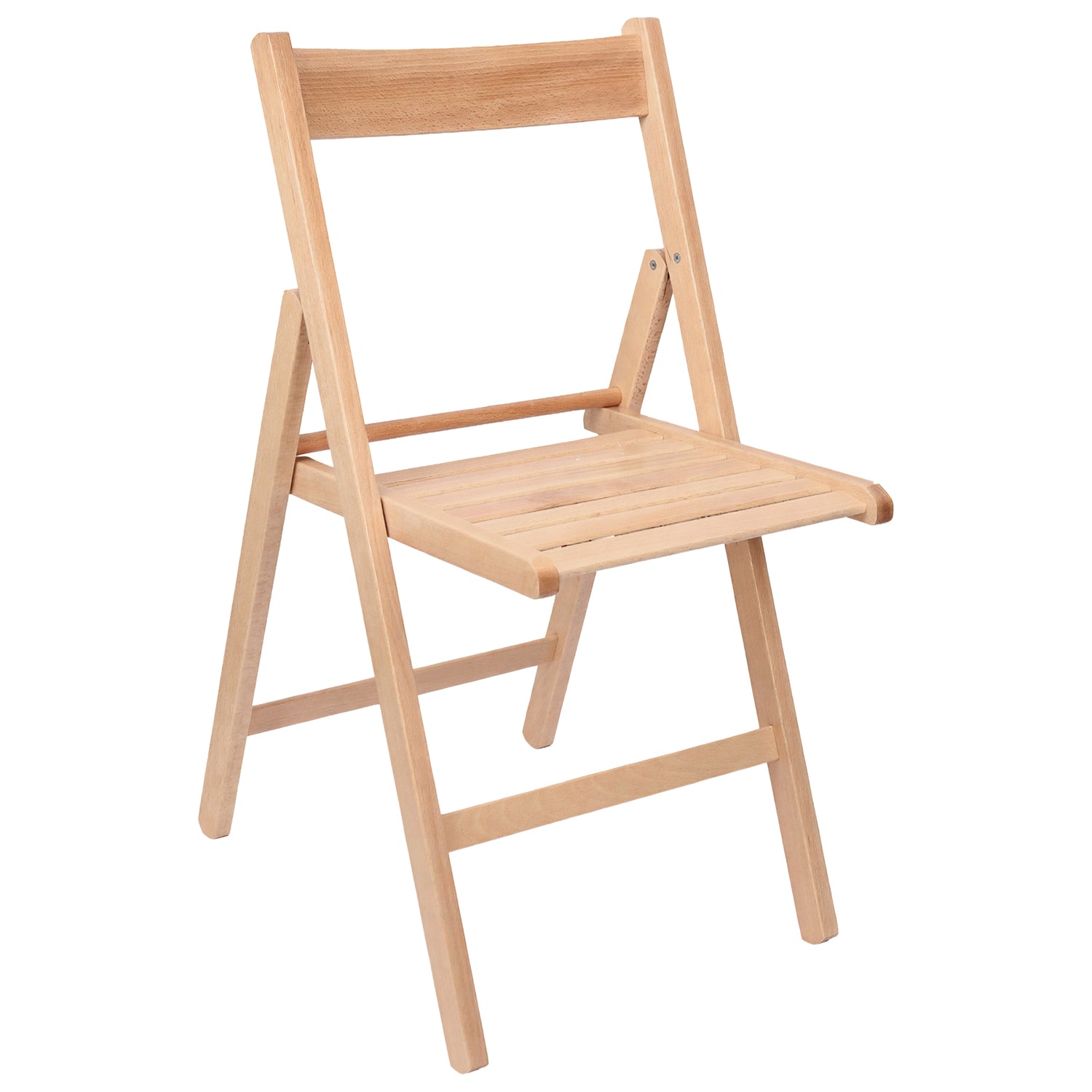 Beige Folding Chair – Solid Beech Wood Frame for Dining &amp; Events
