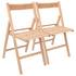 Beige Wood Folding Chairs – Pack of Two