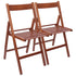 Walnut Beech Wood Folding Chairs - Pack of 2