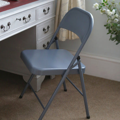 Matt White Metal Folding Chair
