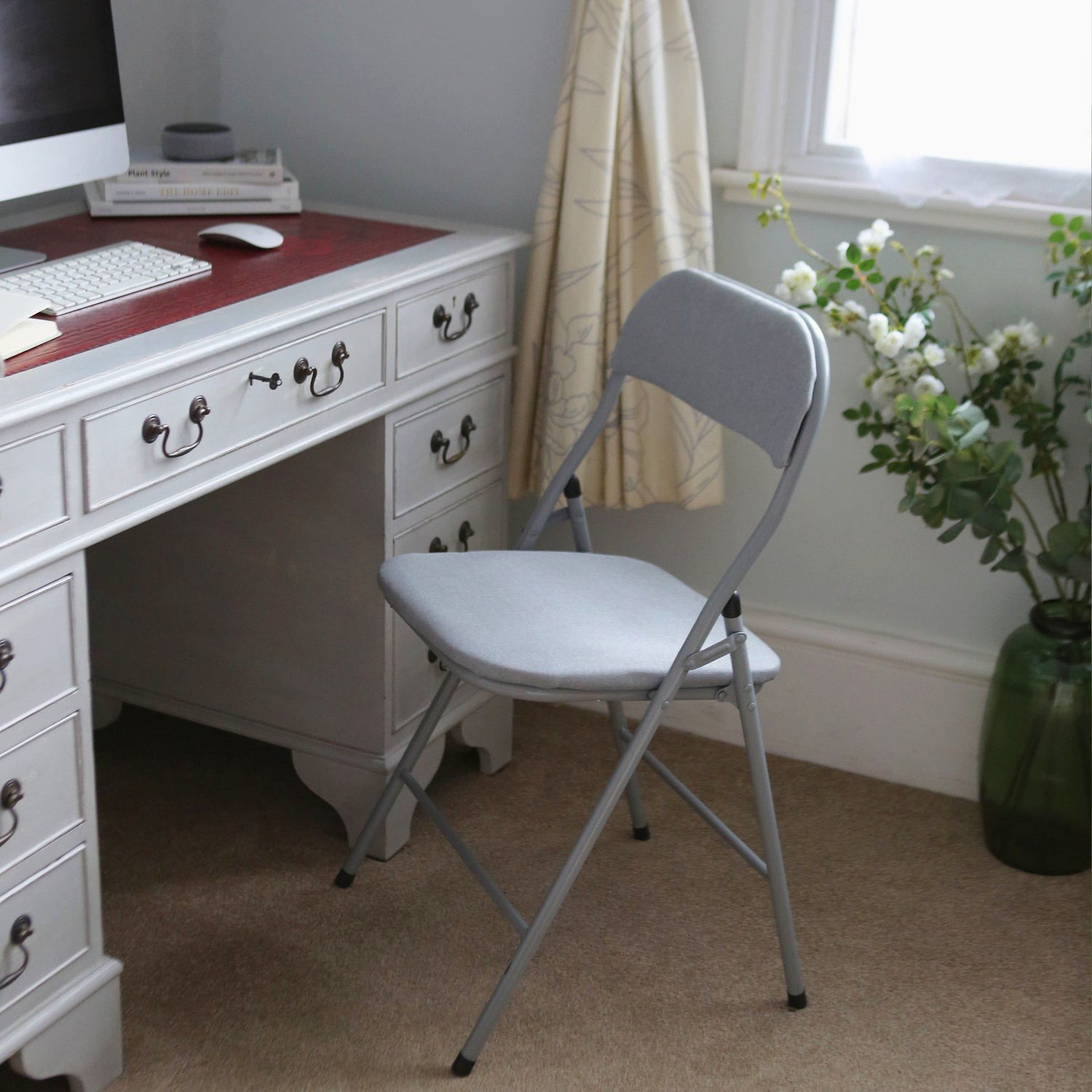 Black Fabric Padded Folding Chair