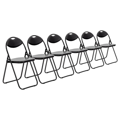 Black Curved Black Framed Padded Folding Chair - Pack of Six