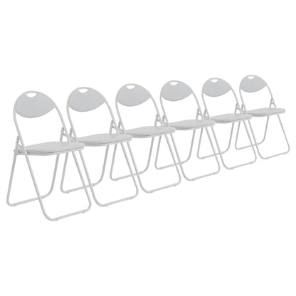 White Curved White Framed Padded Folding Chair - Pack of Six