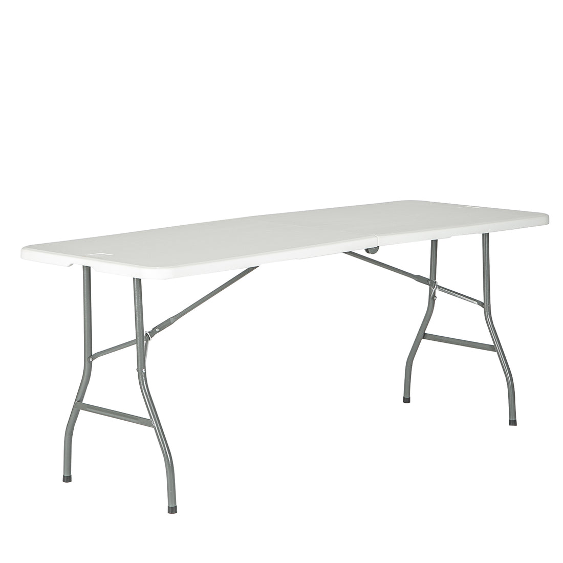 6ft (180cm) White Rectangle Plastic Folding Trestle Tables - Pack of Two
