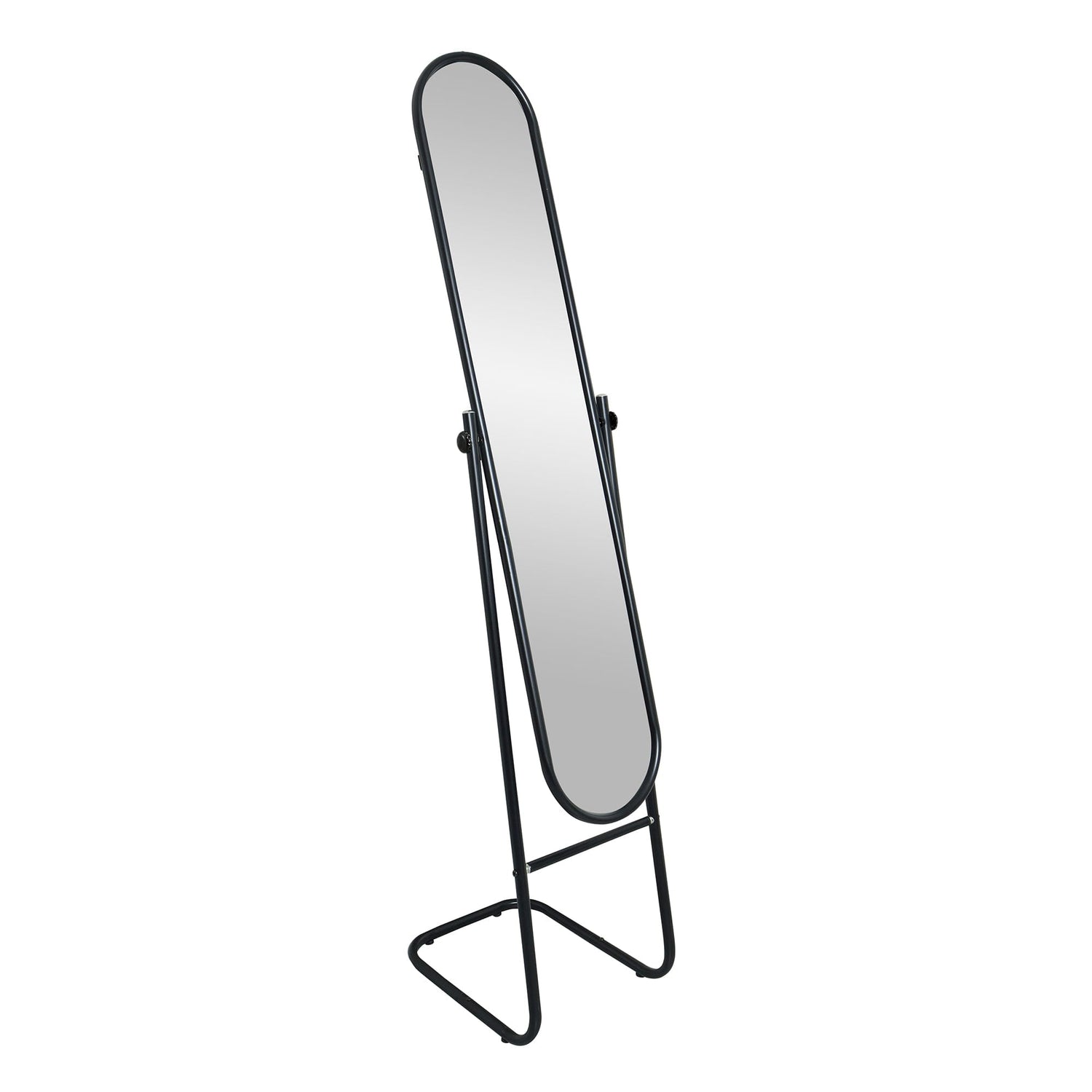 153cm x 30cm Black Round Full-Length Mirror