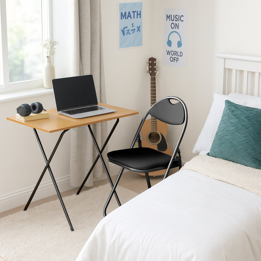 Folding Wooden Desk - Brown &amp; Black
