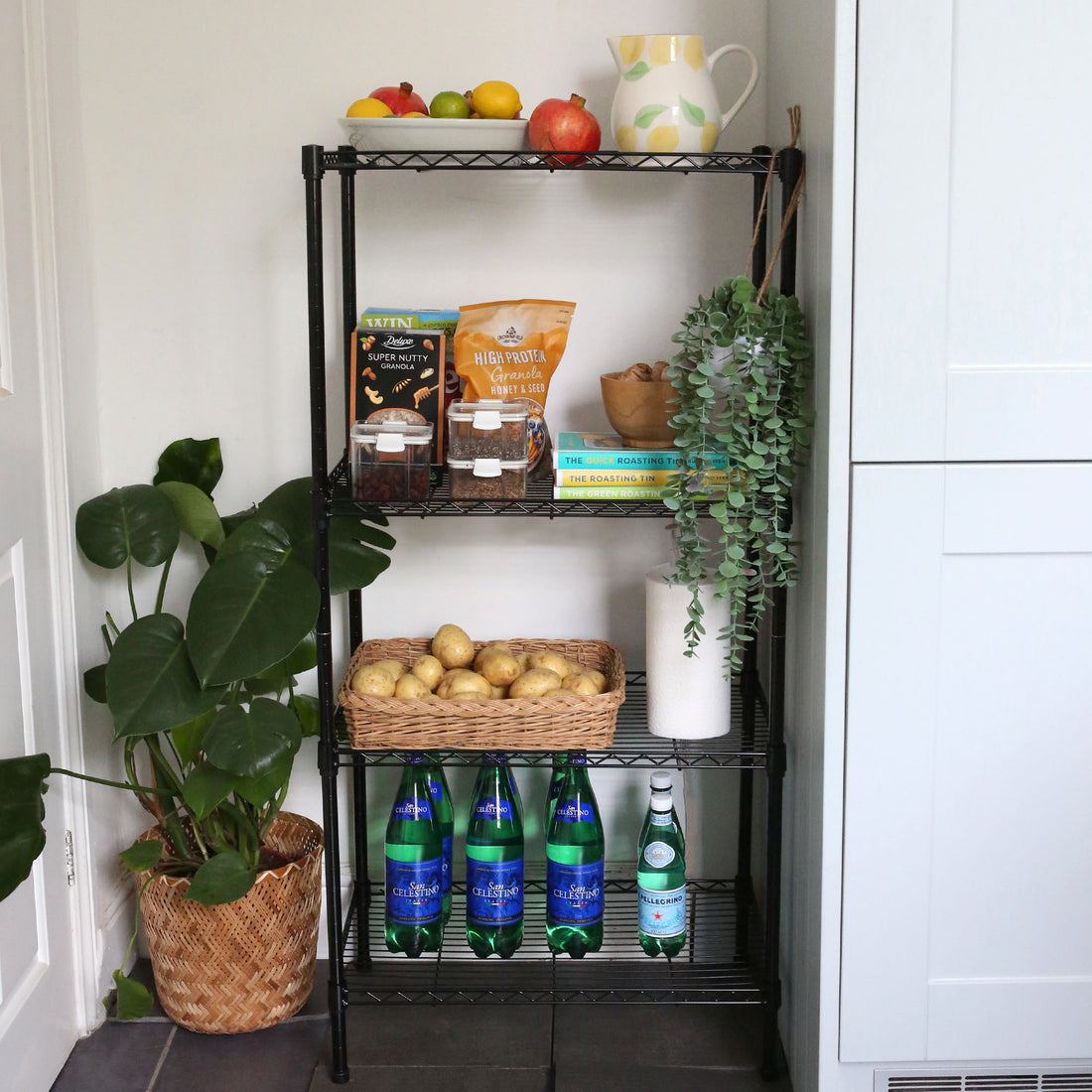 6 Shelf Black Adjustable Wire Shelving Unit