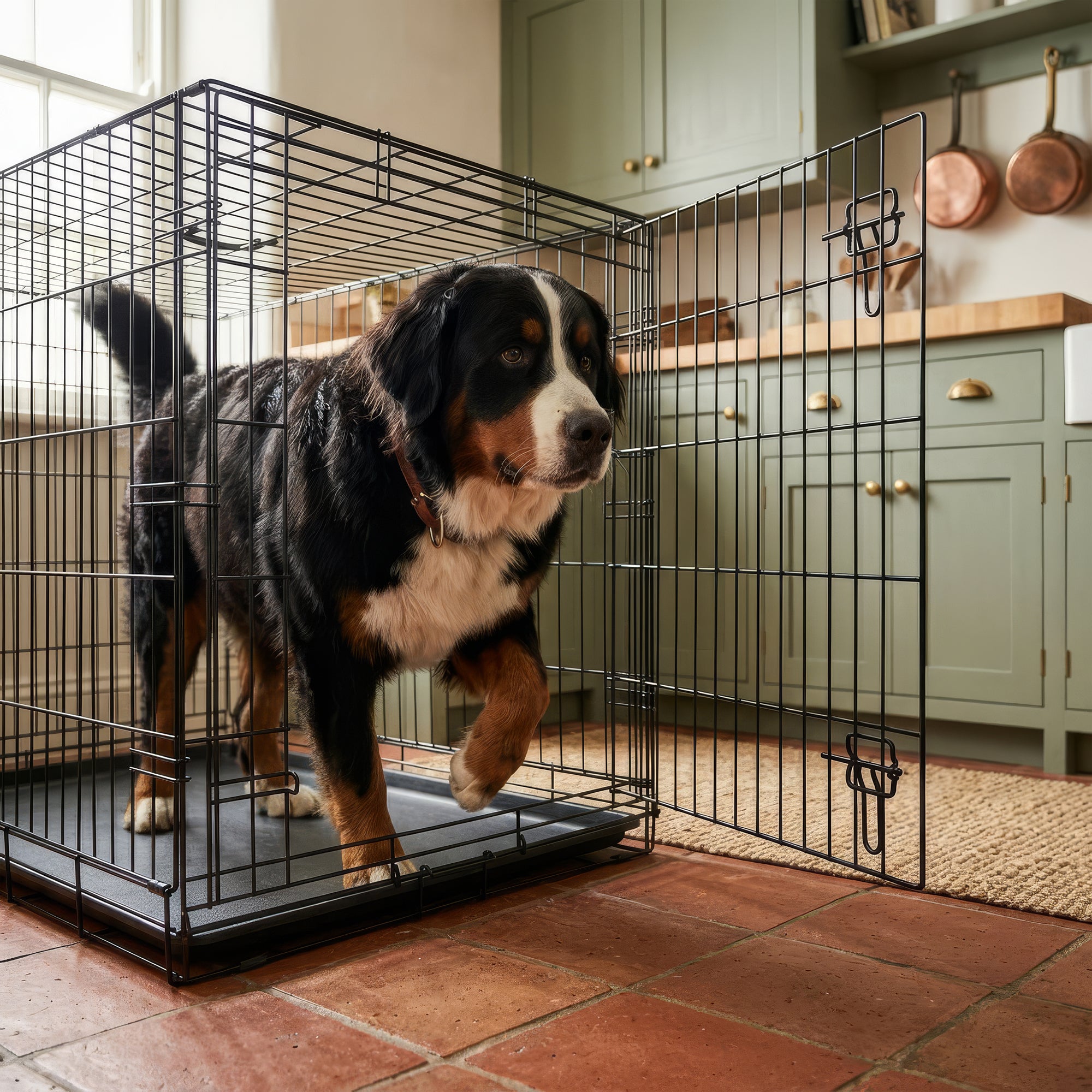 2 Door Metal Dog Crate with Removable Tray - Extra-Large