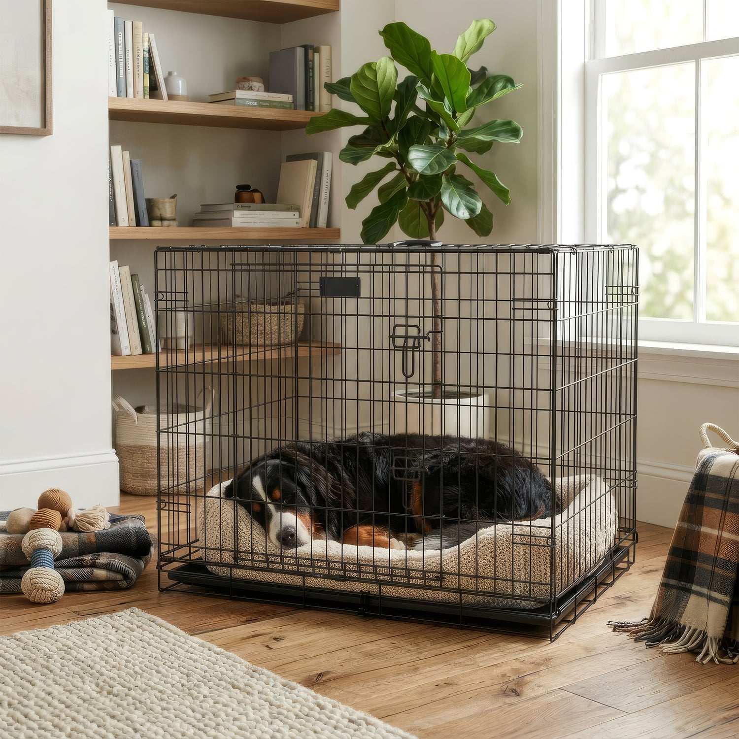2 Door Metal Dog Crate with Removable Tray - Extra-Large