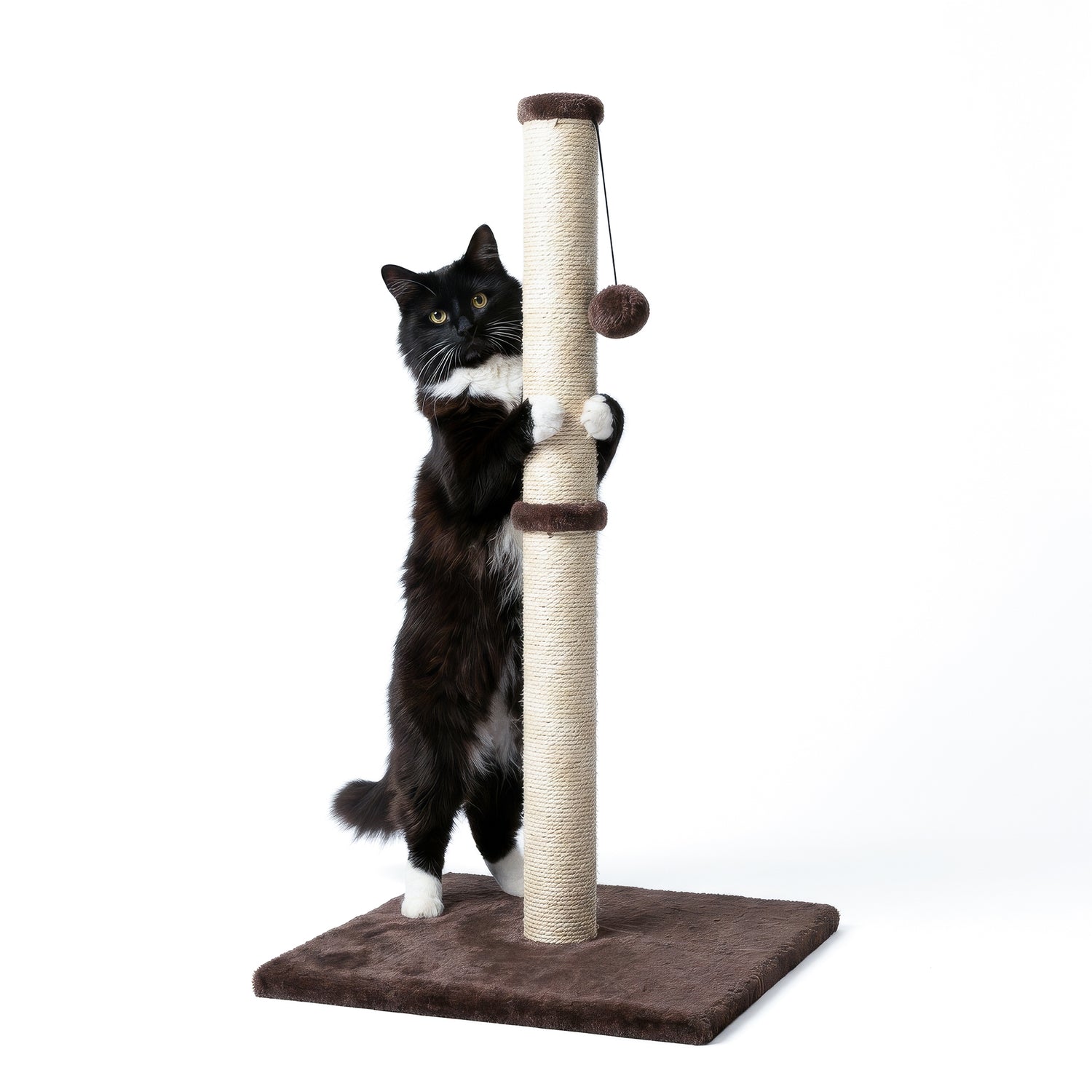 Cat Scratching Post with Hanging Ball - 80cm - Grey