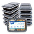 Reusable Meal Prep Containers - 2 Compartments (800ml) - Pack of 10