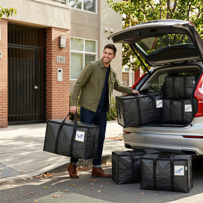 Large Heavy Duty Moving Bags - 90L - Anthracite - Pack of Six