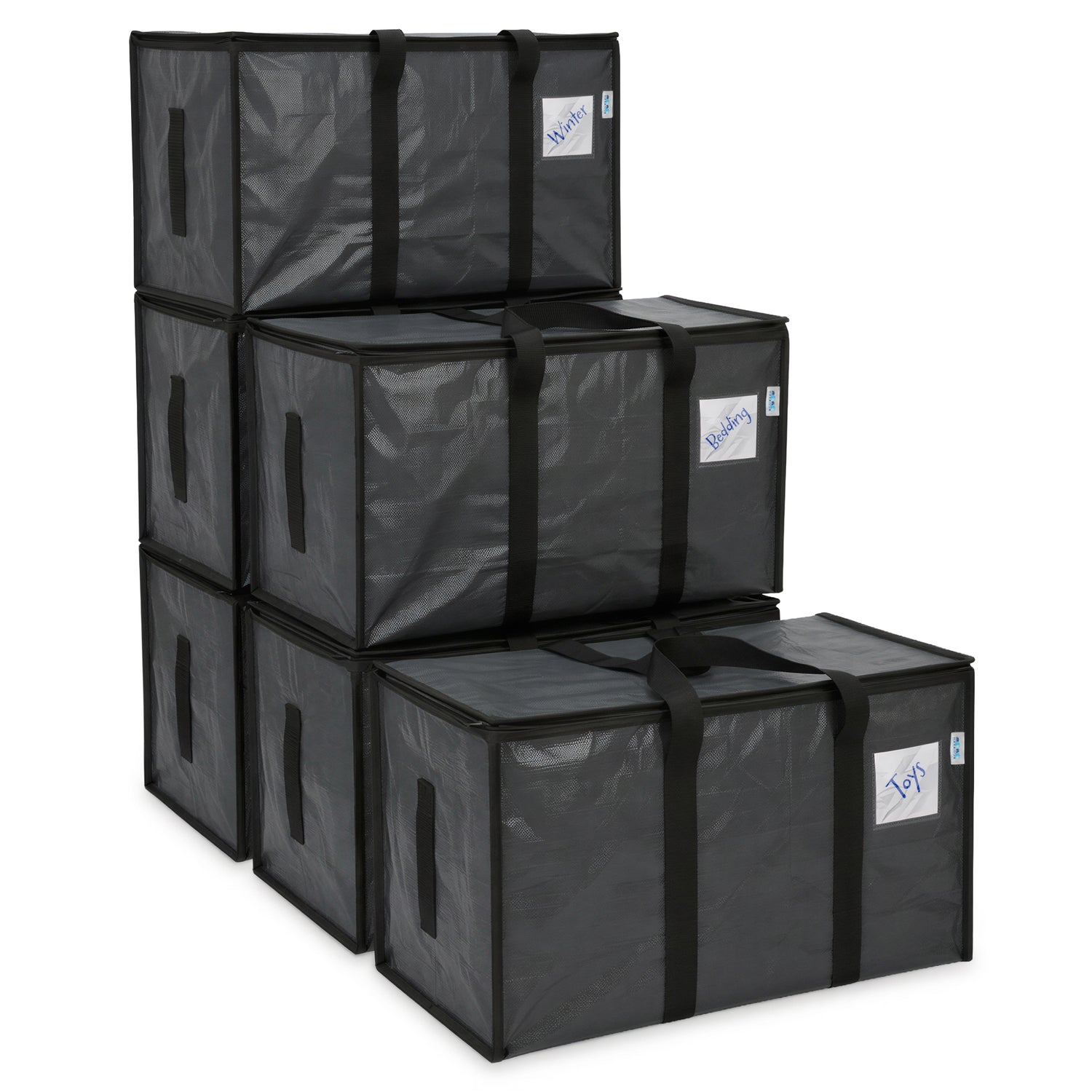 Large Heavy Duty Moving Bags - 90L - Anthracite - Pack of 6
