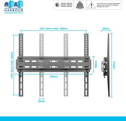 Slimline TV Wall Bracket - 25-55" - Black