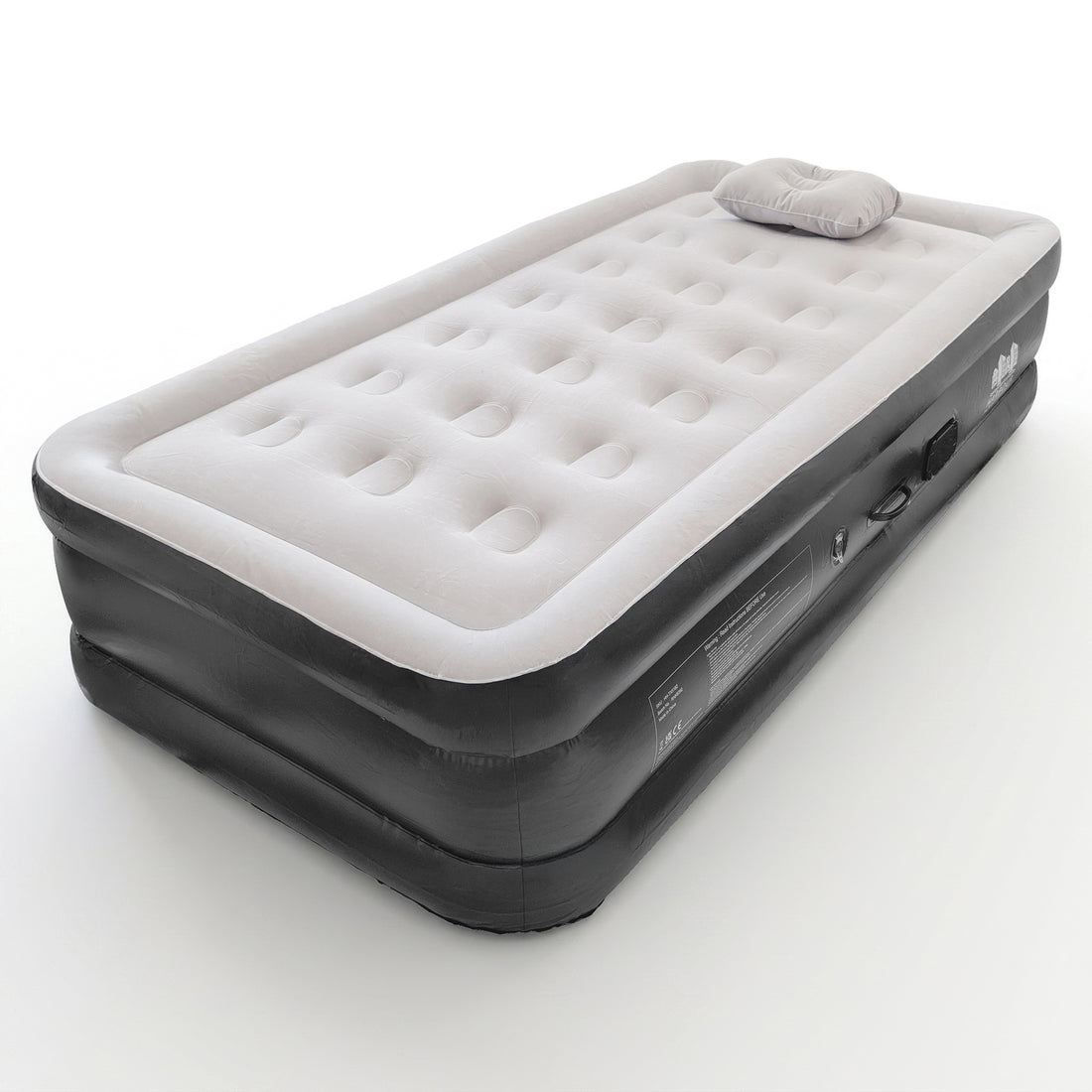 Single Airbed with Removable Electric Pump - Black/Grey
