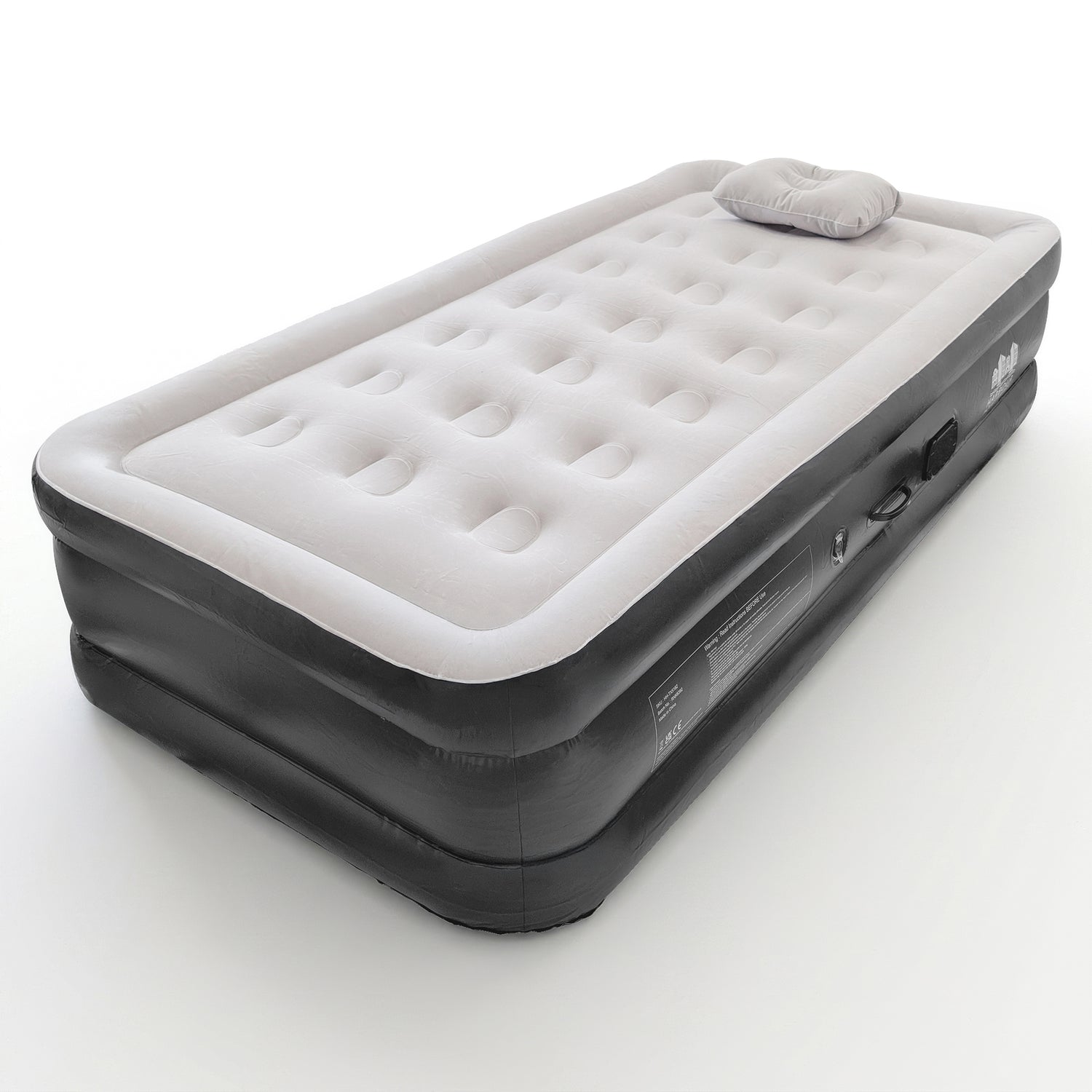 Single Airbed with Removable Electric Pump - Black/Grey