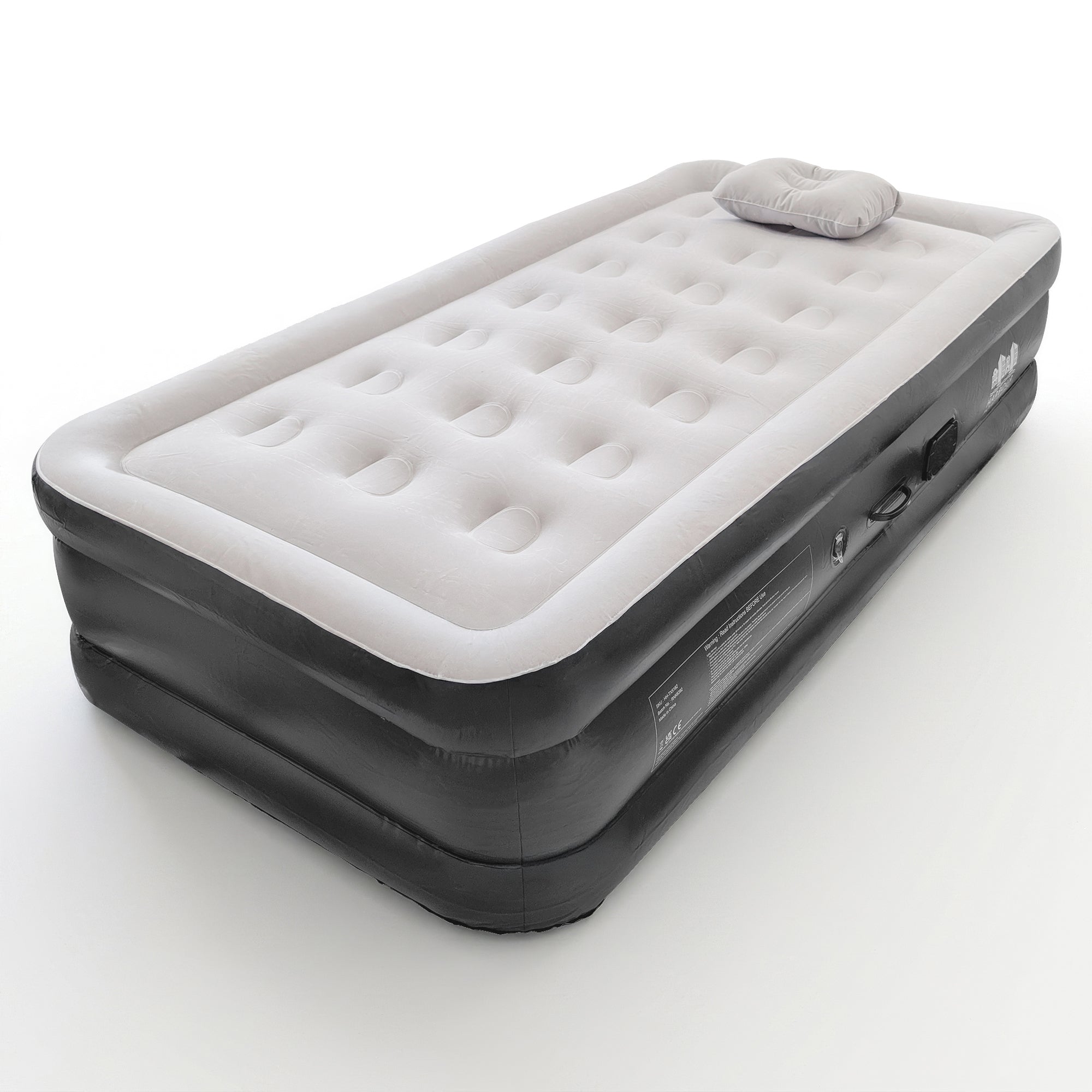 Single Airbed with Removable Electric Pump - Black/Grey