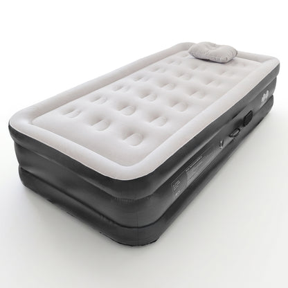Single Airbed with Removable Electric Pump - Black/Grey