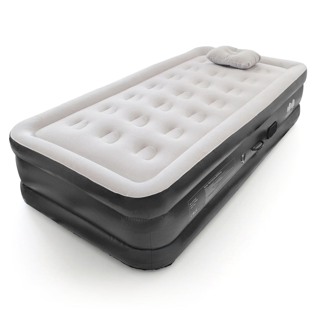 Single Airbed with Removable Electric Pump - Black/Grey