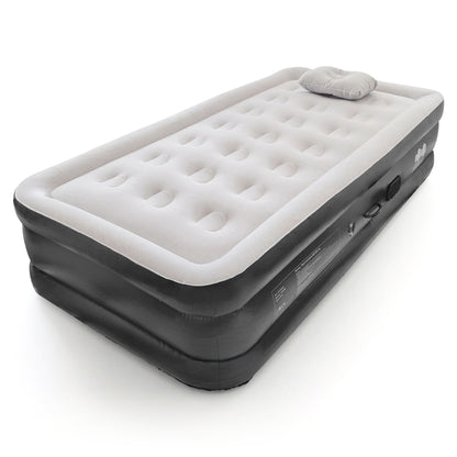 Single Airbed with Removable Electric Pump - Black/Grey