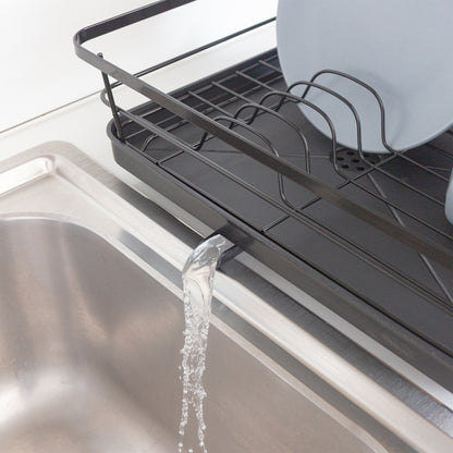 Metal Dish Drainer Rack with Drip Tray - Black