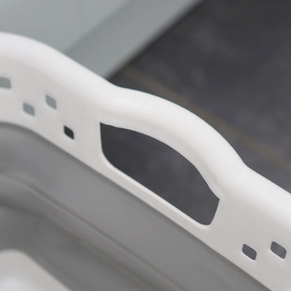 42L Collapsible Laundry Basket - White/Grey