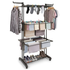 4-Tier Folding Metal Wheeled Clothes Airer - Black