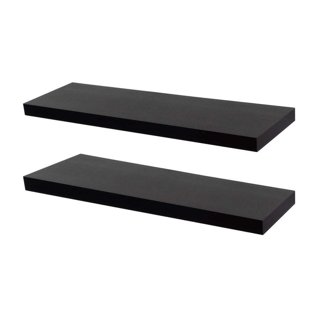 100cm Black Modern Floating Shelves - Pack of Two