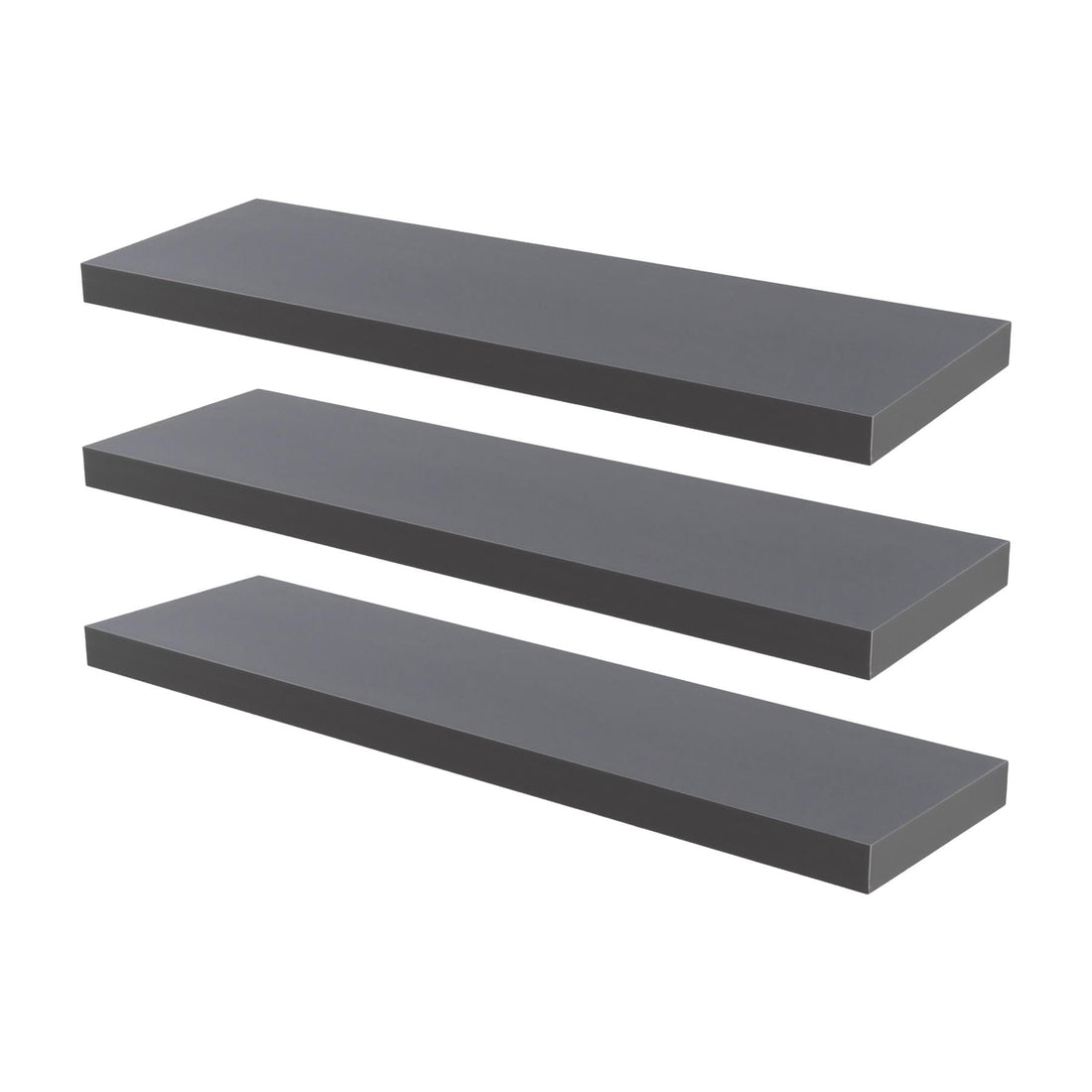 100cm Grey Modern Floating Shelves - Pack of Three