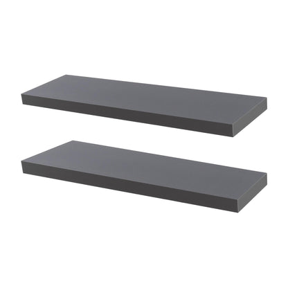 100cm Grey Modern Floating Shelves - Pack of Two