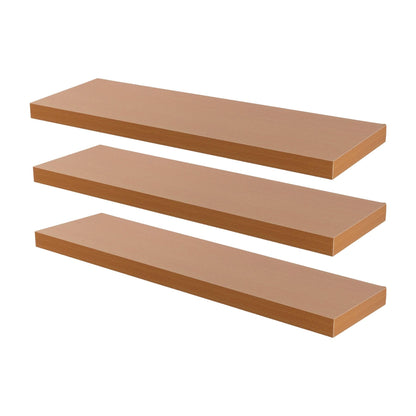 100cm Brown Modern Floating Shelves - Pack of Three