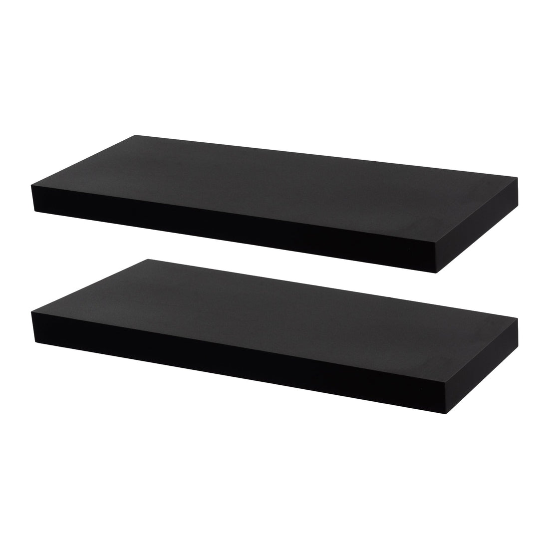 60cm Black Modern Floating Shelves - Pack of Two