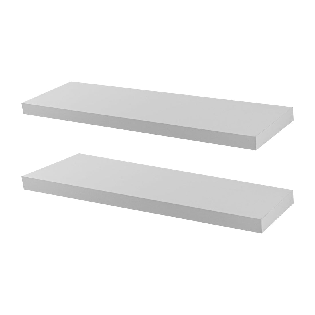 80cm White Modern Floating Shelves - Pack of Two