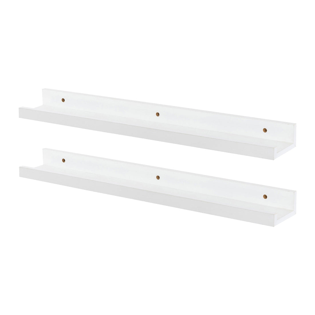 57cm White Floating Picture Ledge Shelves - Pack of Two