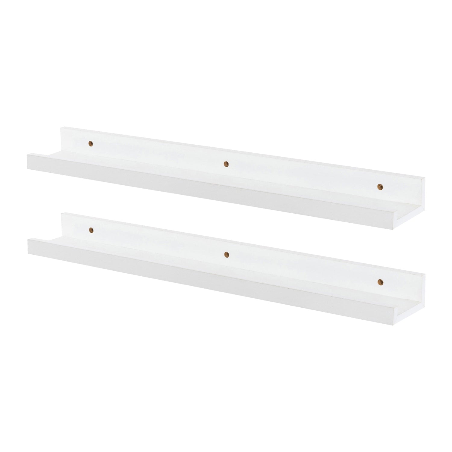 57cm White Floating Picture Ledge Shelves - Pack of Two