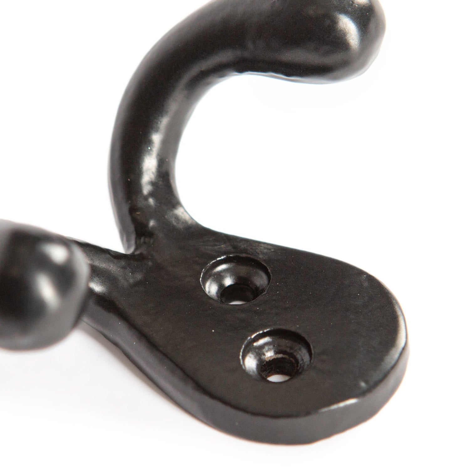 70mm x 50mm Black Double Coat Hook