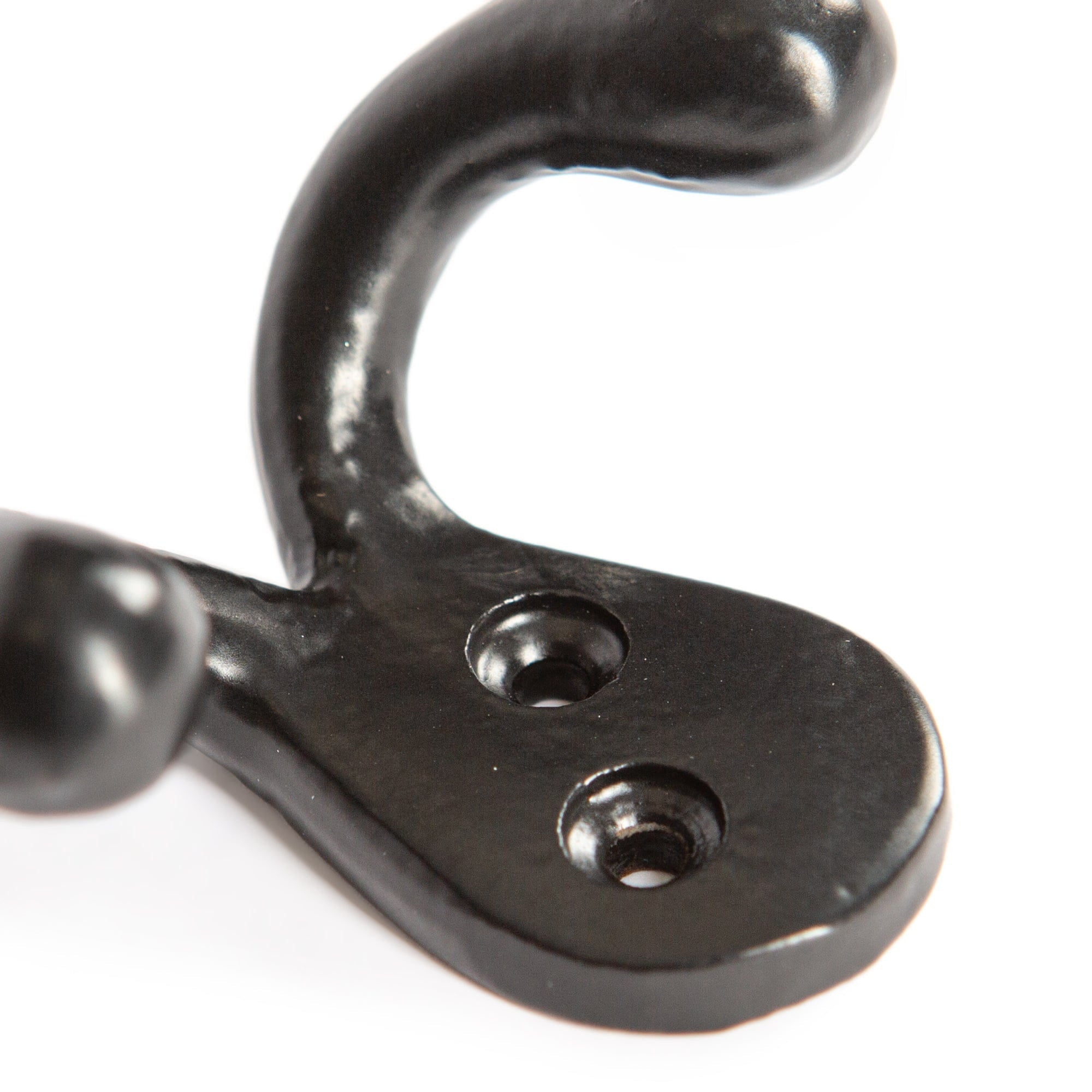 70mm x 50mm Black Double Coat Hook