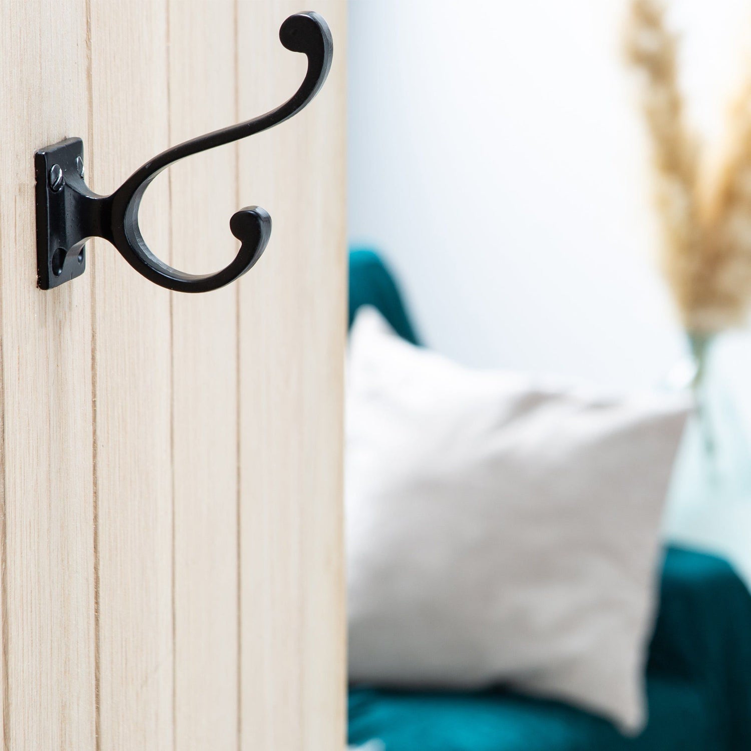 35mm x 80mm Brass Square Back Hat &amp; Coat Hook