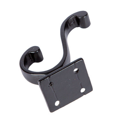 35mm x 80mm Black Square Back Hat &amp; Coat Hook