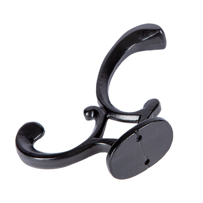 30mm x 130mm Black Ornamental Hat &amp; Coat Hook