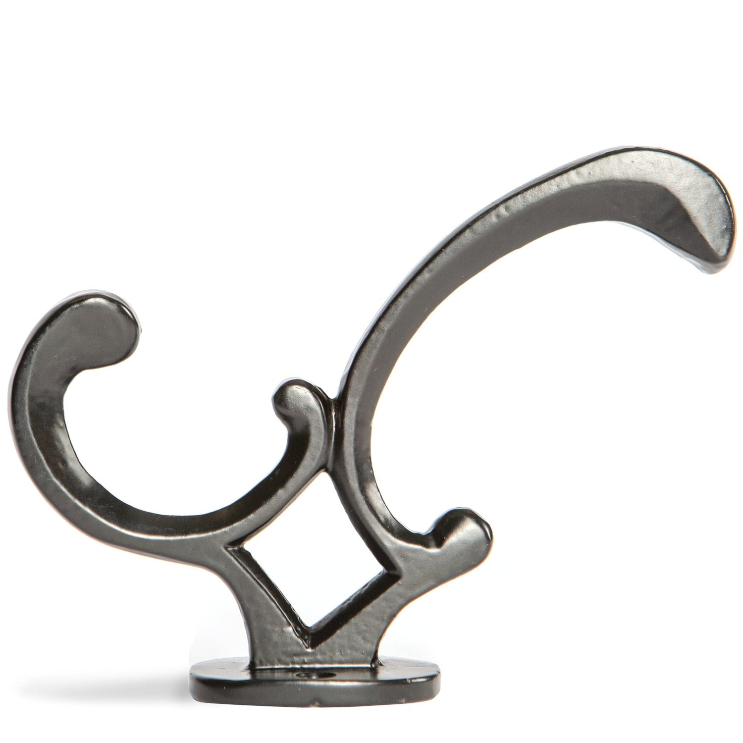 30mm x 130mm Black Ornamental Hat &amp; Coat Hook