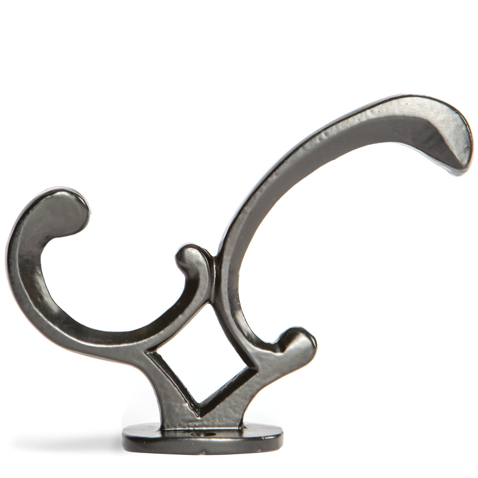 30mm x 130mm Black Ornamental Hat &amp; Coat Hook
