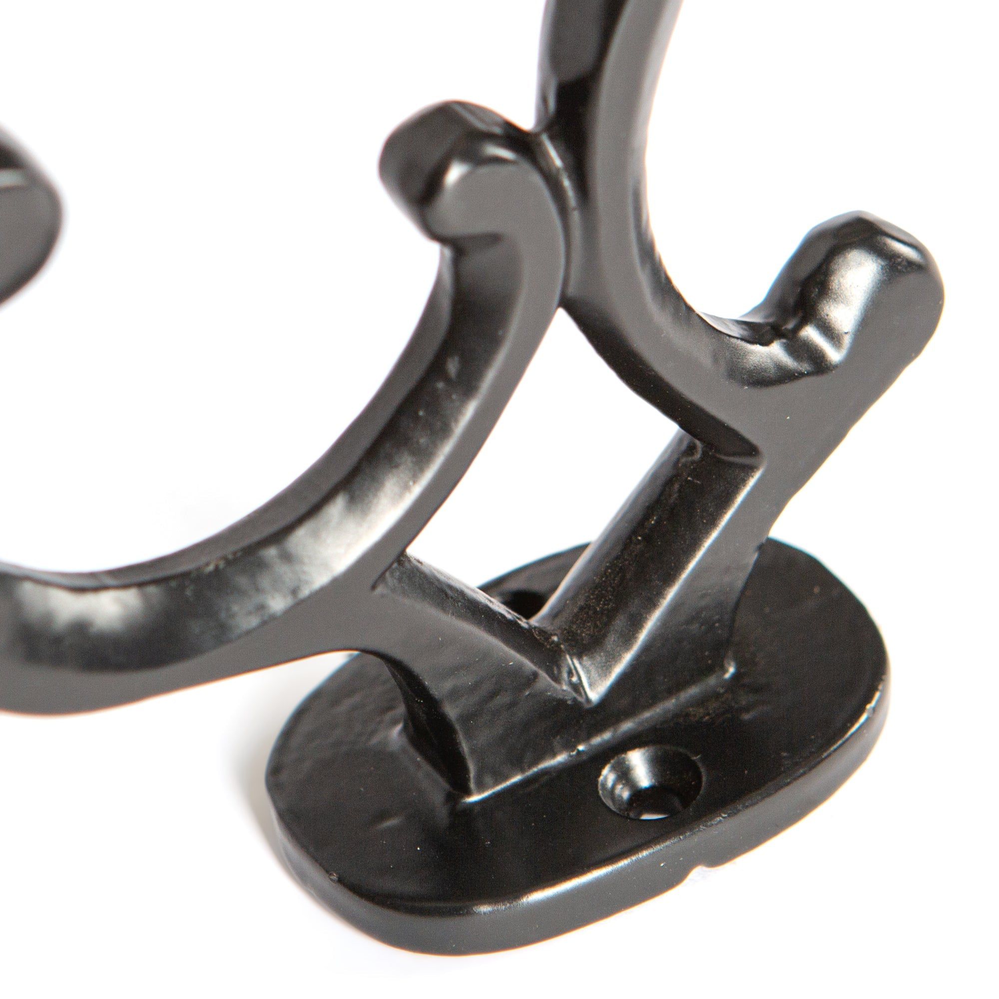 30mm x 130mm Black Ornamental Hat &amp; Coat Hook