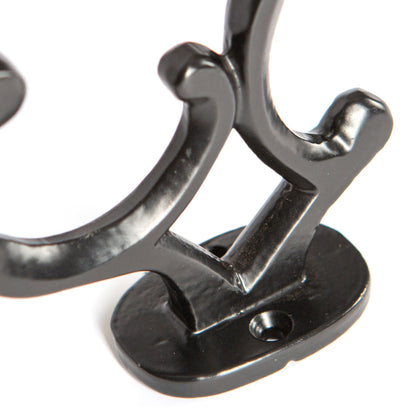 30mm x 130mm Black Ornamental Hat &amp; Coat Hook
