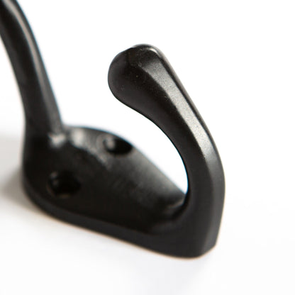 25mm x 80mm Black Narrow Hat &amp; Coat Hook