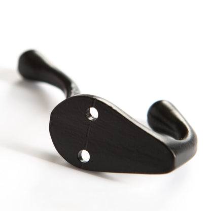 25mm x 80mm Black Narrow Hat &amp; Coat Hook
