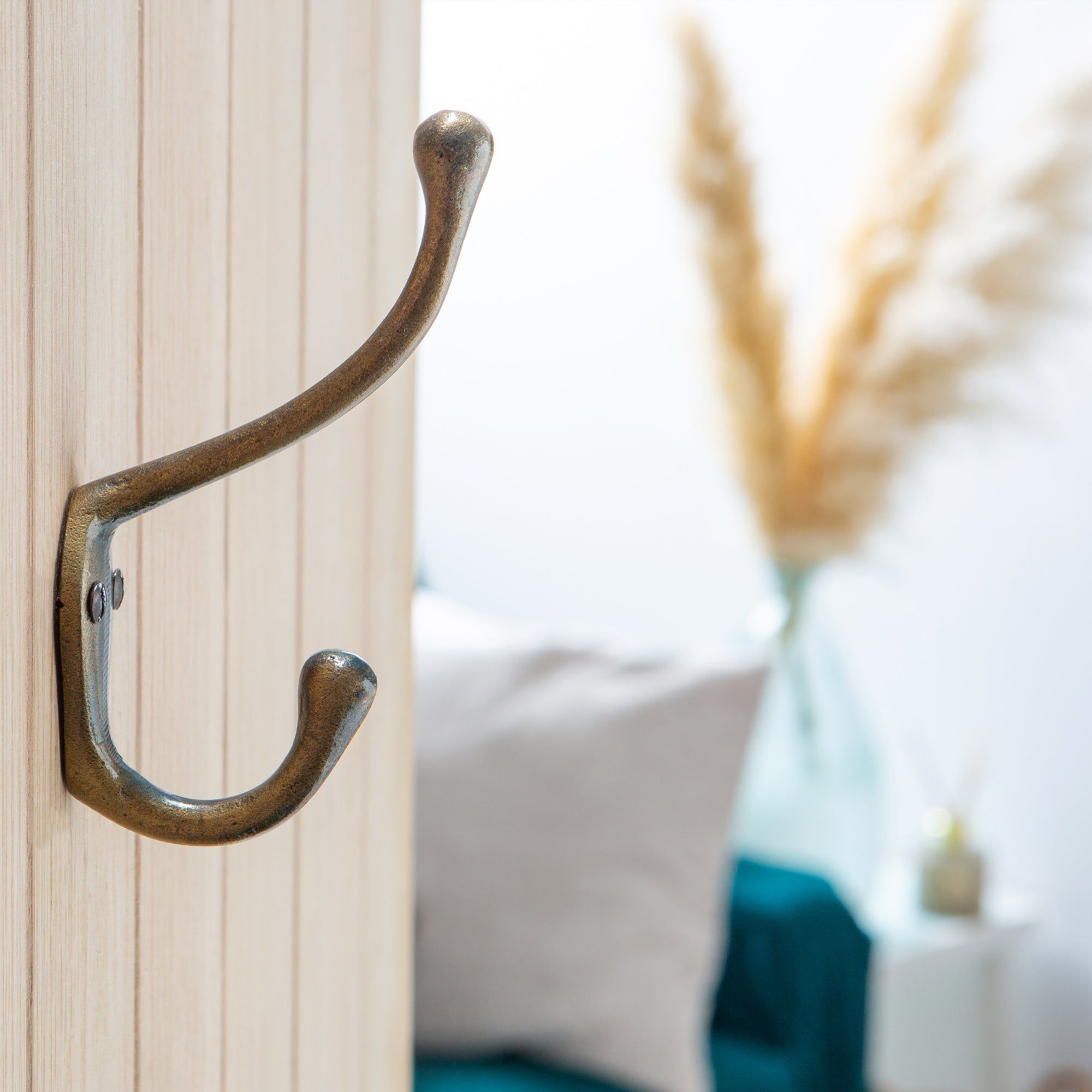 30mm x 140mm Brass Narrow Hat &amp; Coat Hook