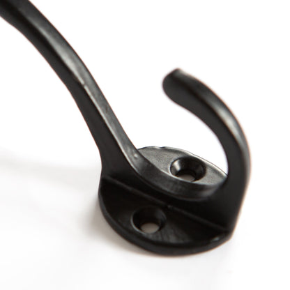 25mm x 80mm Black Hat &amp; Coat Hook