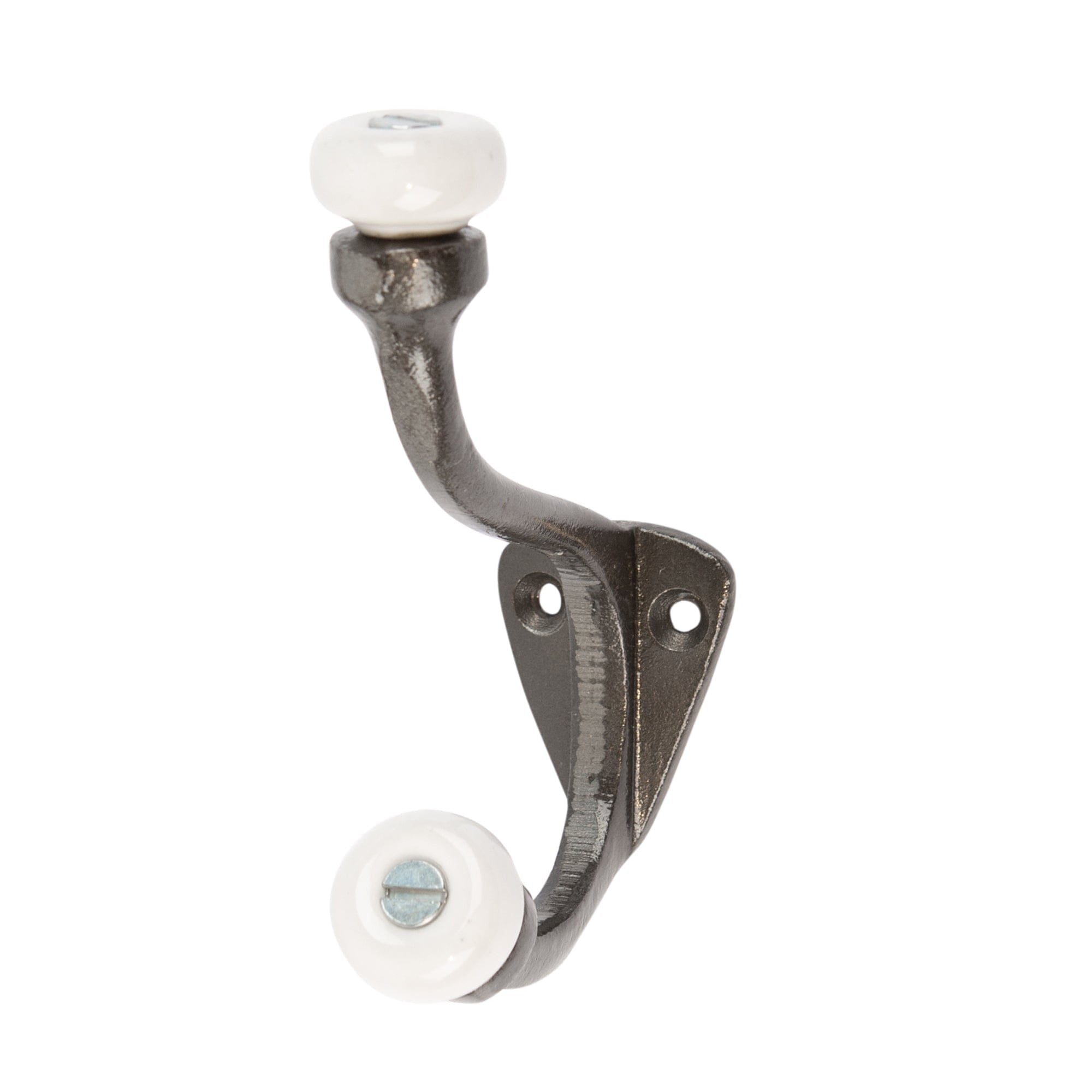 30mm x 105mm White Ceramic Ball Raw Hat &amp; Coat Hook