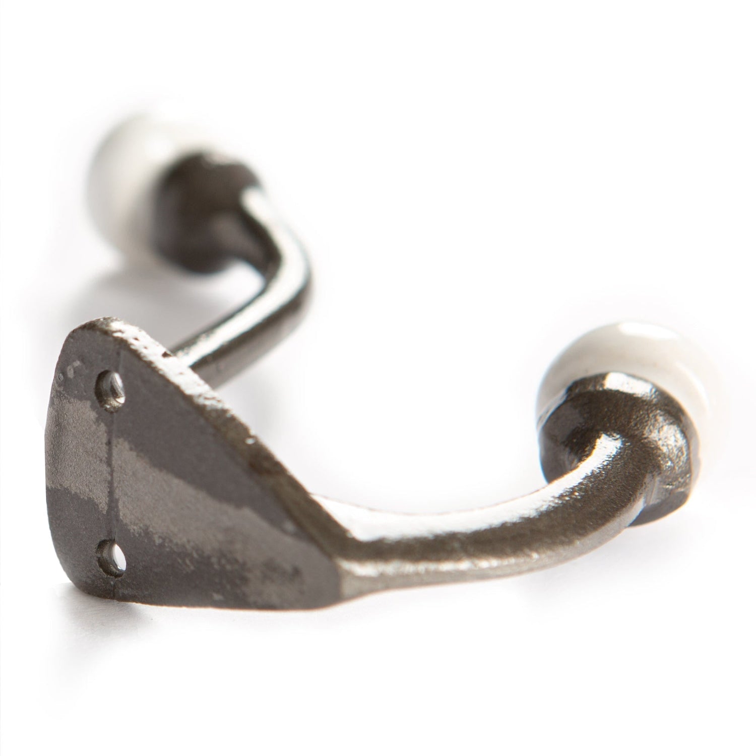 30mm x 105mm White Ceramic Ball Raw Hat &amp; Coat Hook